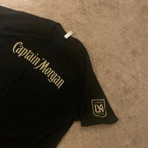 NEW Captain Morgan LAFC Los Angeles Football Club black & gold tee shirt.